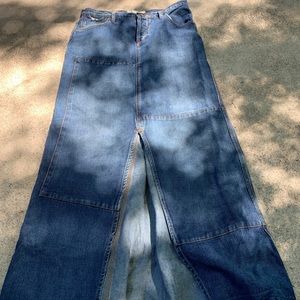 Free People Long Denim Skirt